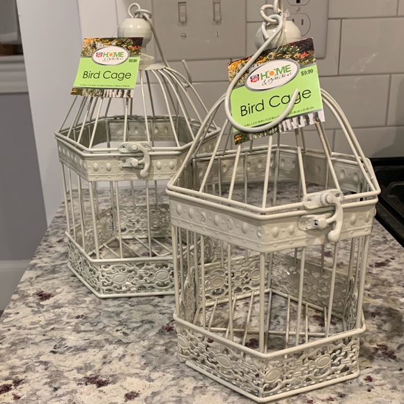 Other - Two white antique bird cages. Dimensions in pic.